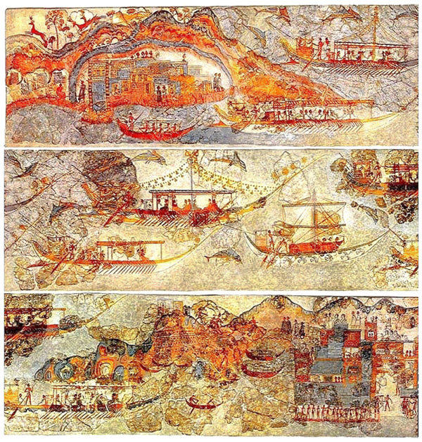 Minoan_Miniature_Frieze_Admirals_Flotilla_Fresco_Art_Three_Panels